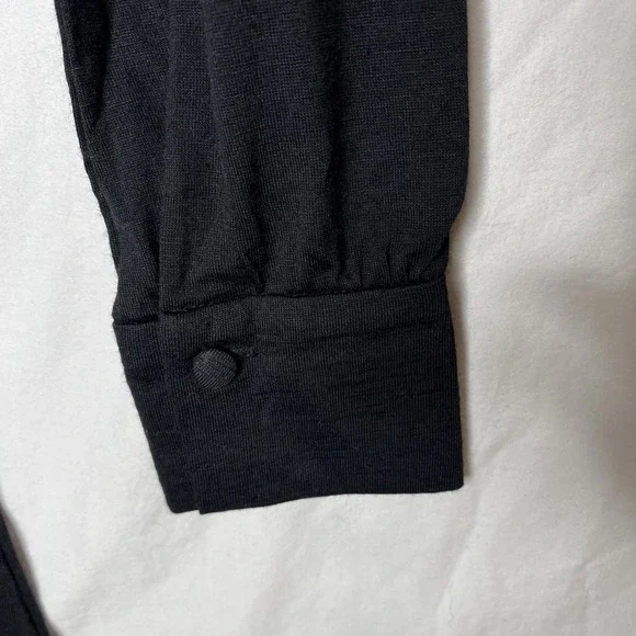 NEW Banana Republic Semi Sheer Wool Blend Tie Waist Long Sleeve Shirt Dress M - Picture 6 of 10